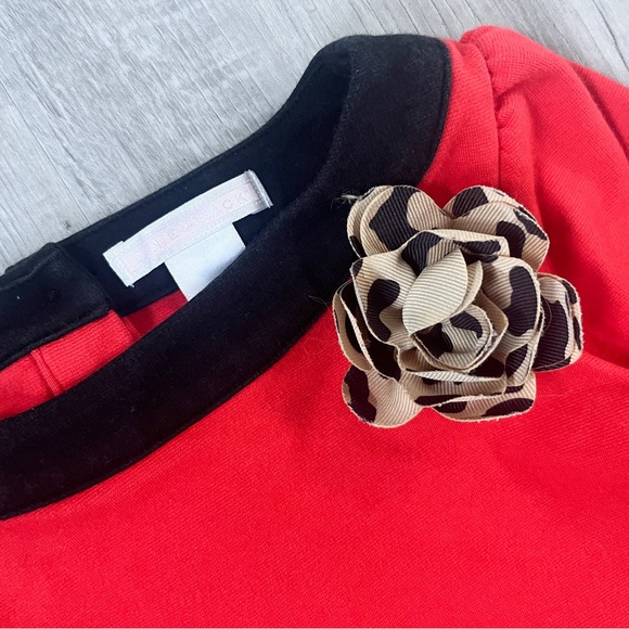 Janie and Jack Parisian Play Date Colorblock Girls Kids Red Black Dress Sz 4 - Picture 3 of 6